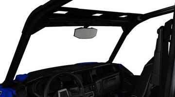 Weatherproof Convex Rear View Mirror, Black - 0