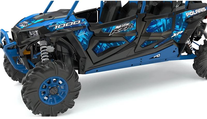 4-Seater Low Profile Rock Sliders - Velocity Blue