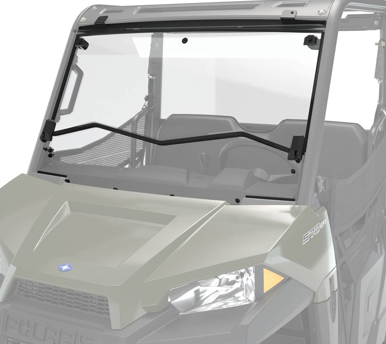 Polycarbonate Flip-Down Full Windshield, Clear - 0