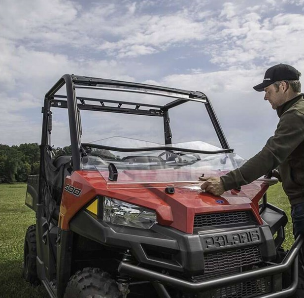 Polycarbonate Flip-Down Full Windshield, Clear