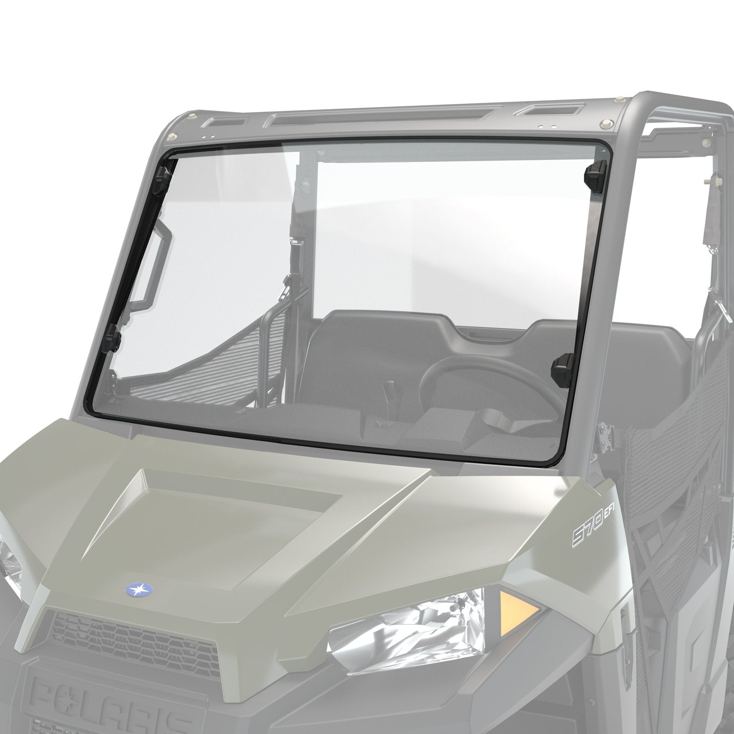 Poly Full Windshield with Lock and Ride Technology - 0