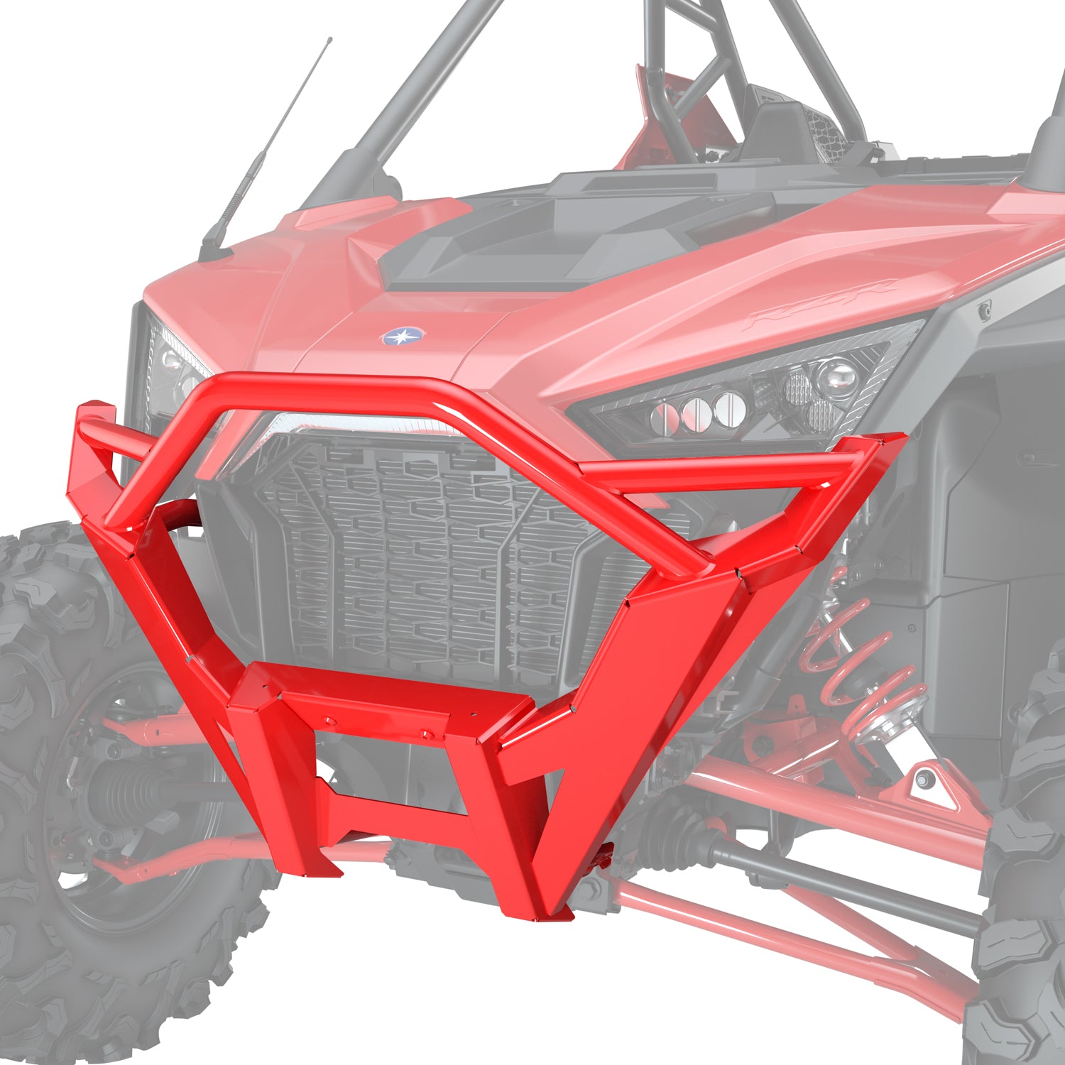 Front High Coverage Bumper, Indy Red